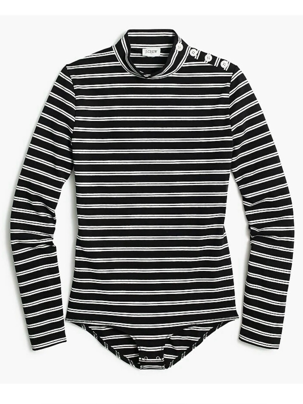 J. Crew Factory | Striped Mock Neck Bodysuit, S